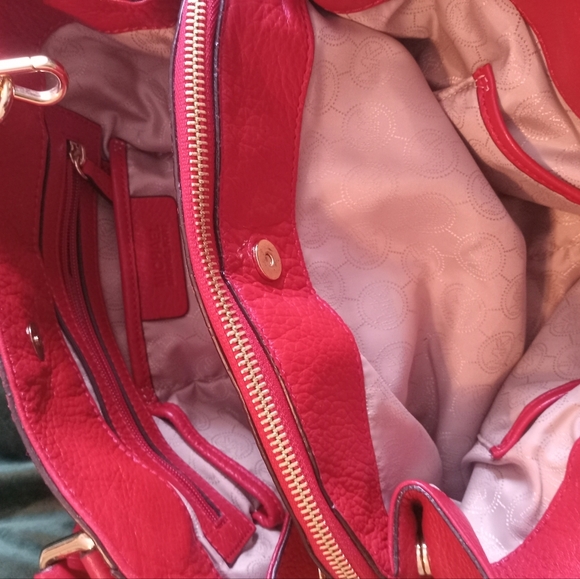 Michael Kors Red Bedford Leather Satchel Bag - Picture 10 of 14